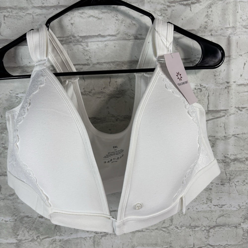 Front-Closure support bra lace trim adjustable wide straps VerComfort 2XL